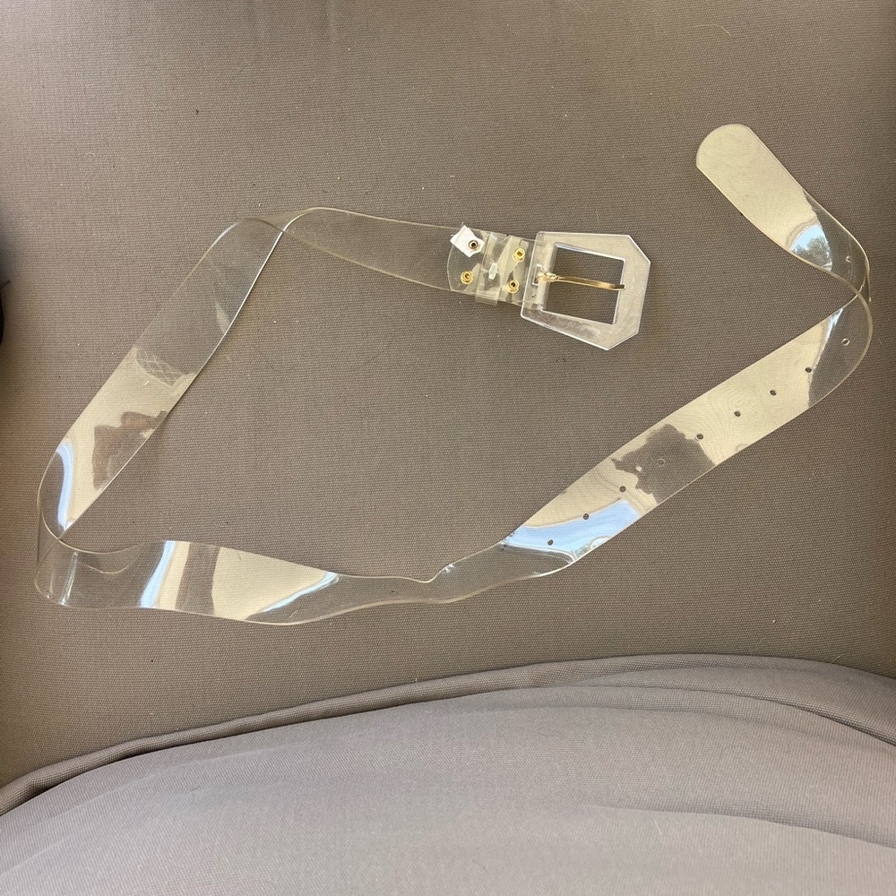 Clear PVC Waist Belt with Gold Buckle